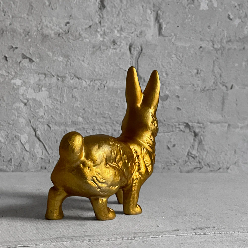 Papier Mâché Walking Gold Bunny - Image 3