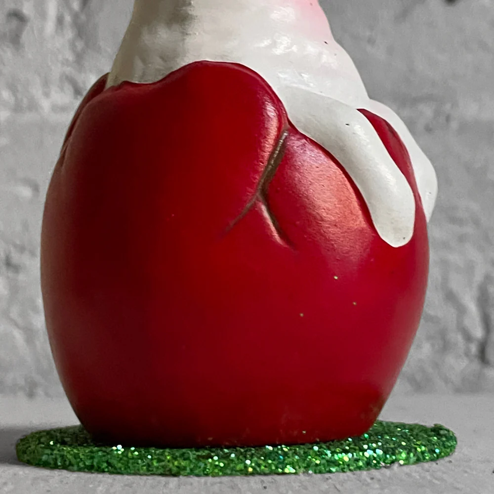 Ino Schaller Papier Mâché White Bunny in Red Egg - Image 2