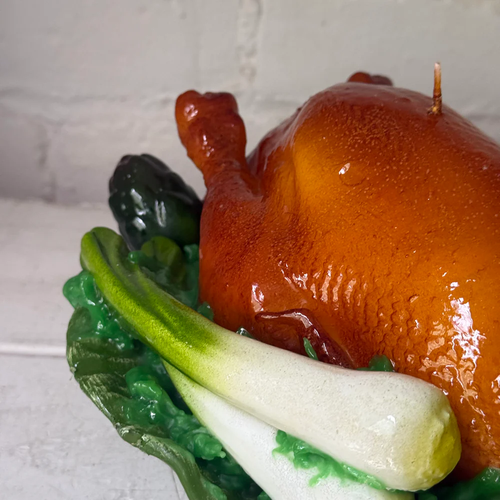 Piatto con Pollo Roasted Chicken Plate with Vegetables Candle - Image 4