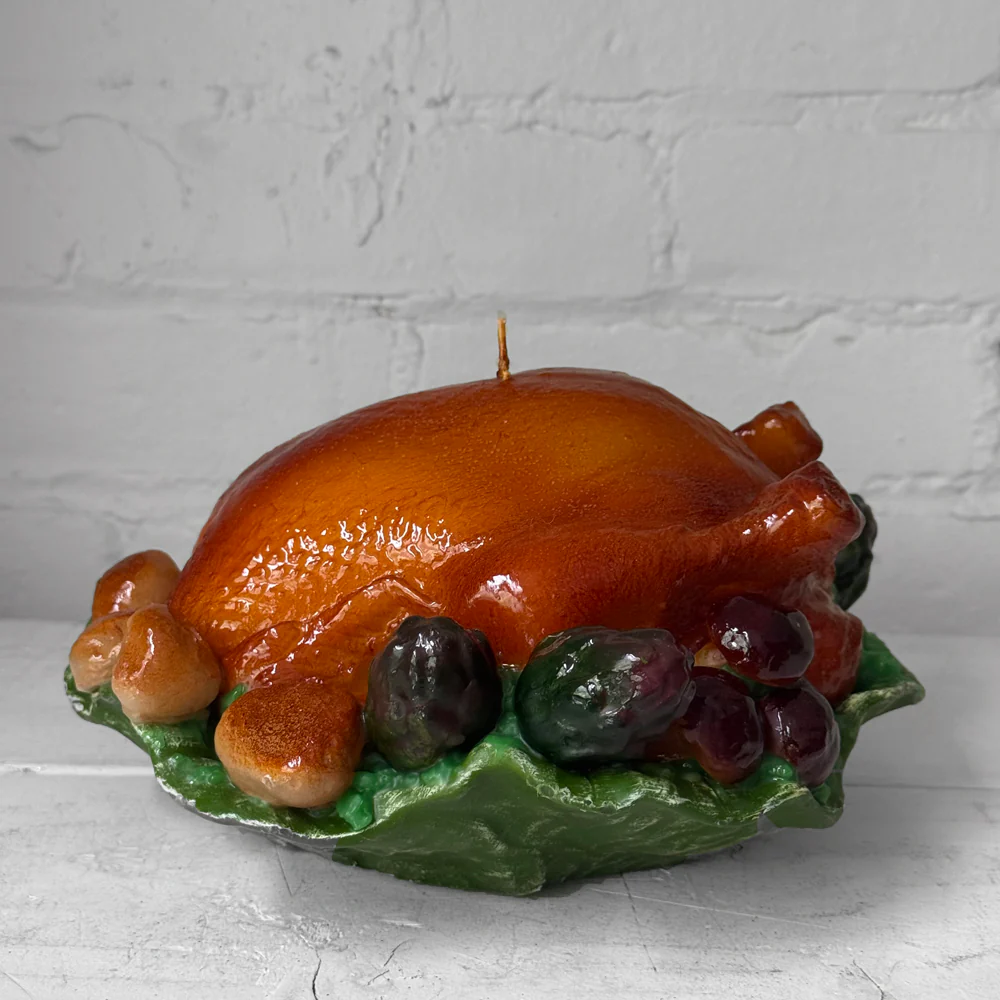 Piatto con Pollo Roasted Chicken Plate with Vegetables Candle - Image 5