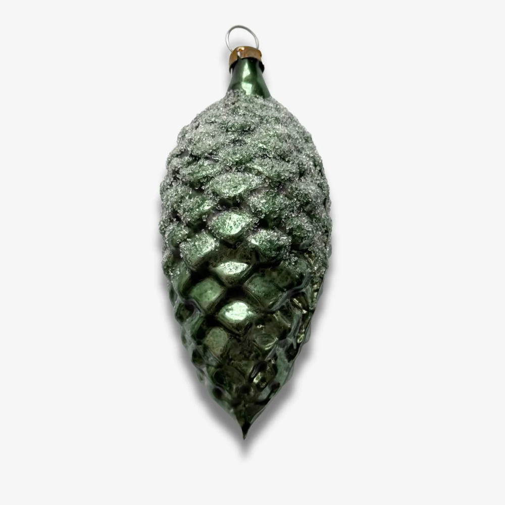 Pinecone with Snow Ornament