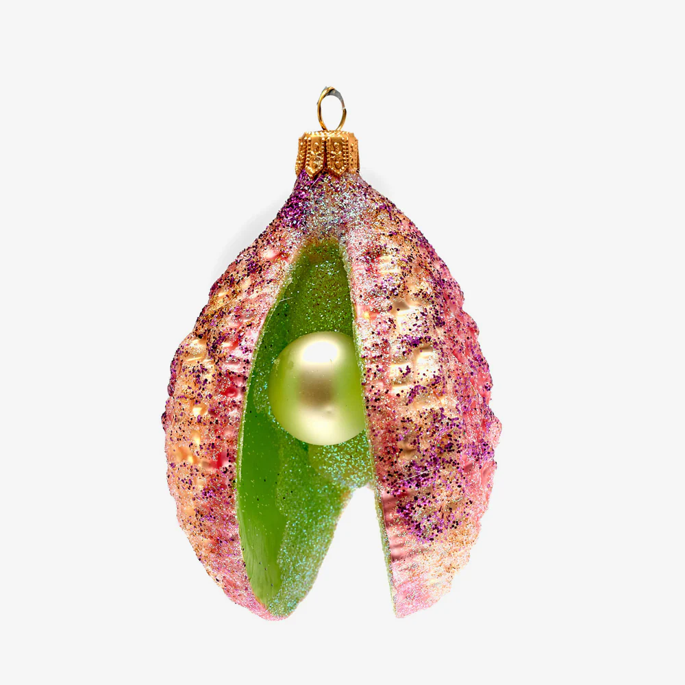 Pink and Green Oyster Ornament