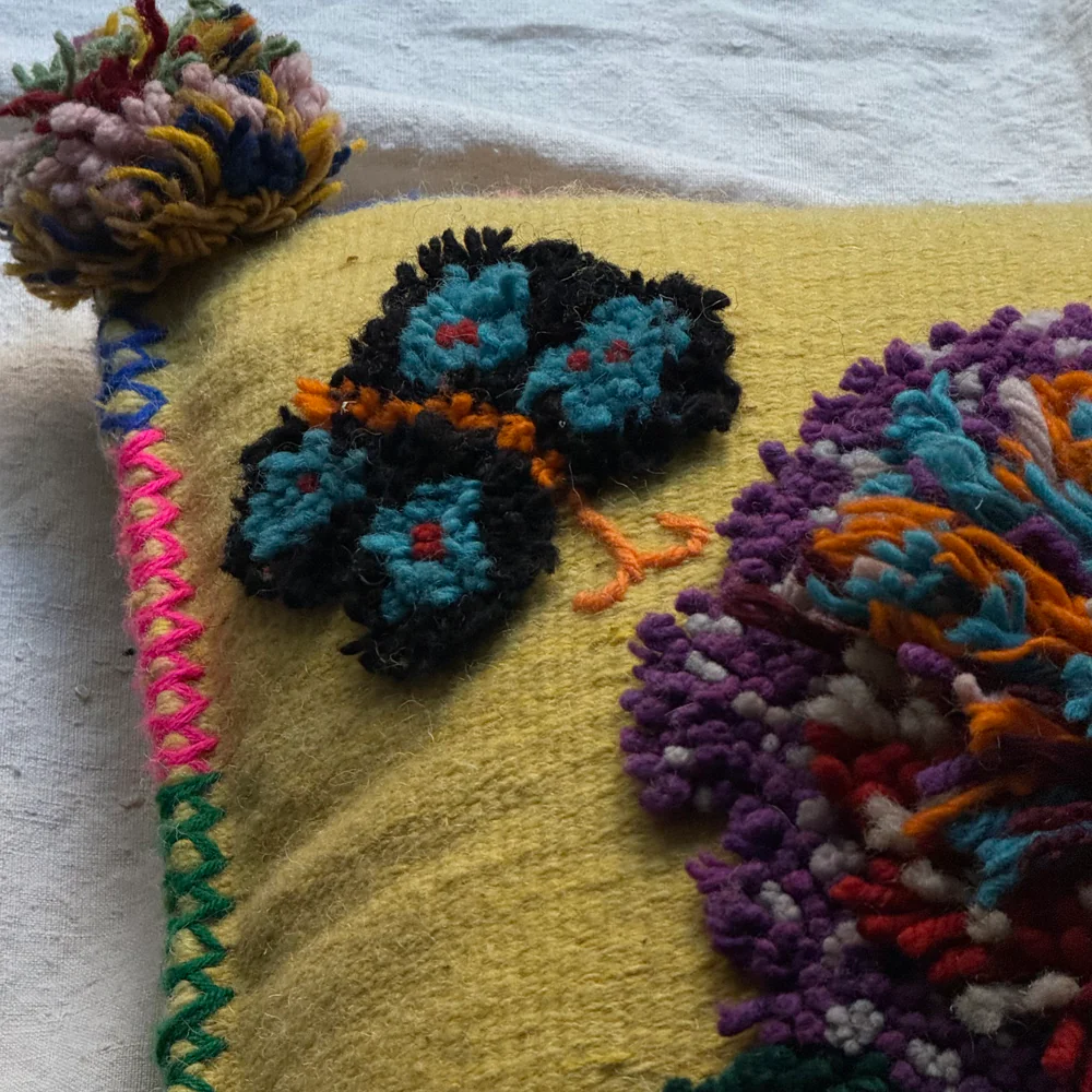 PO! Paris Nathalie Lete Woven & Knotted "Grand Fleur" Cushion in Juane - Image 2