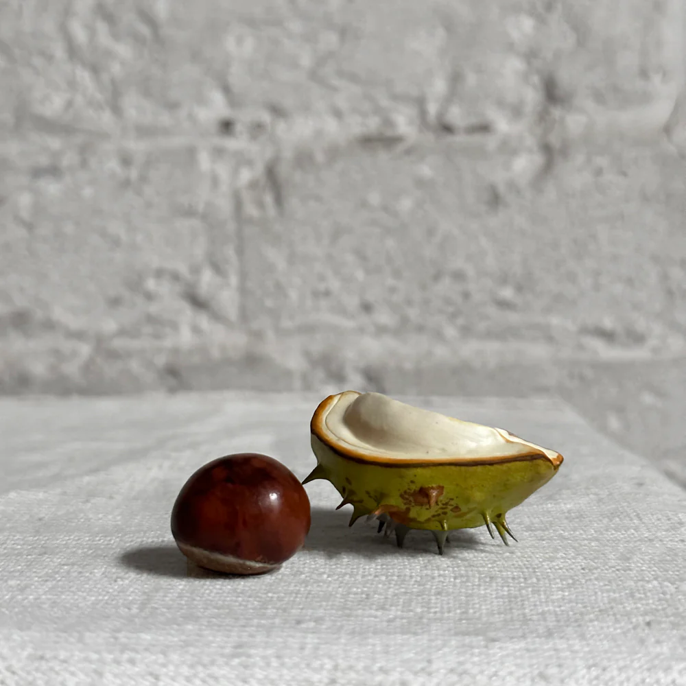 Porcelain Baby Horsechestnut Lid with Removable Nut - Image 2