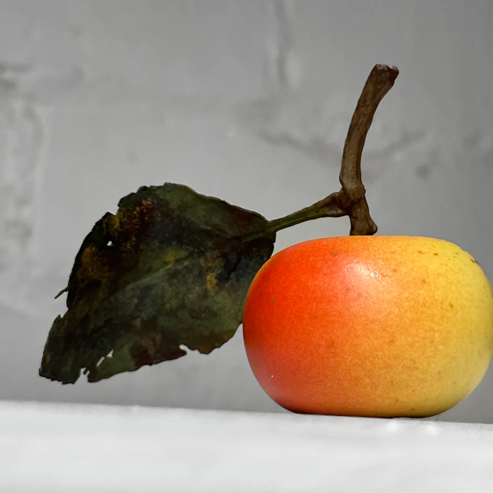 Porcelain Lady Apple with Leaf - Image 3