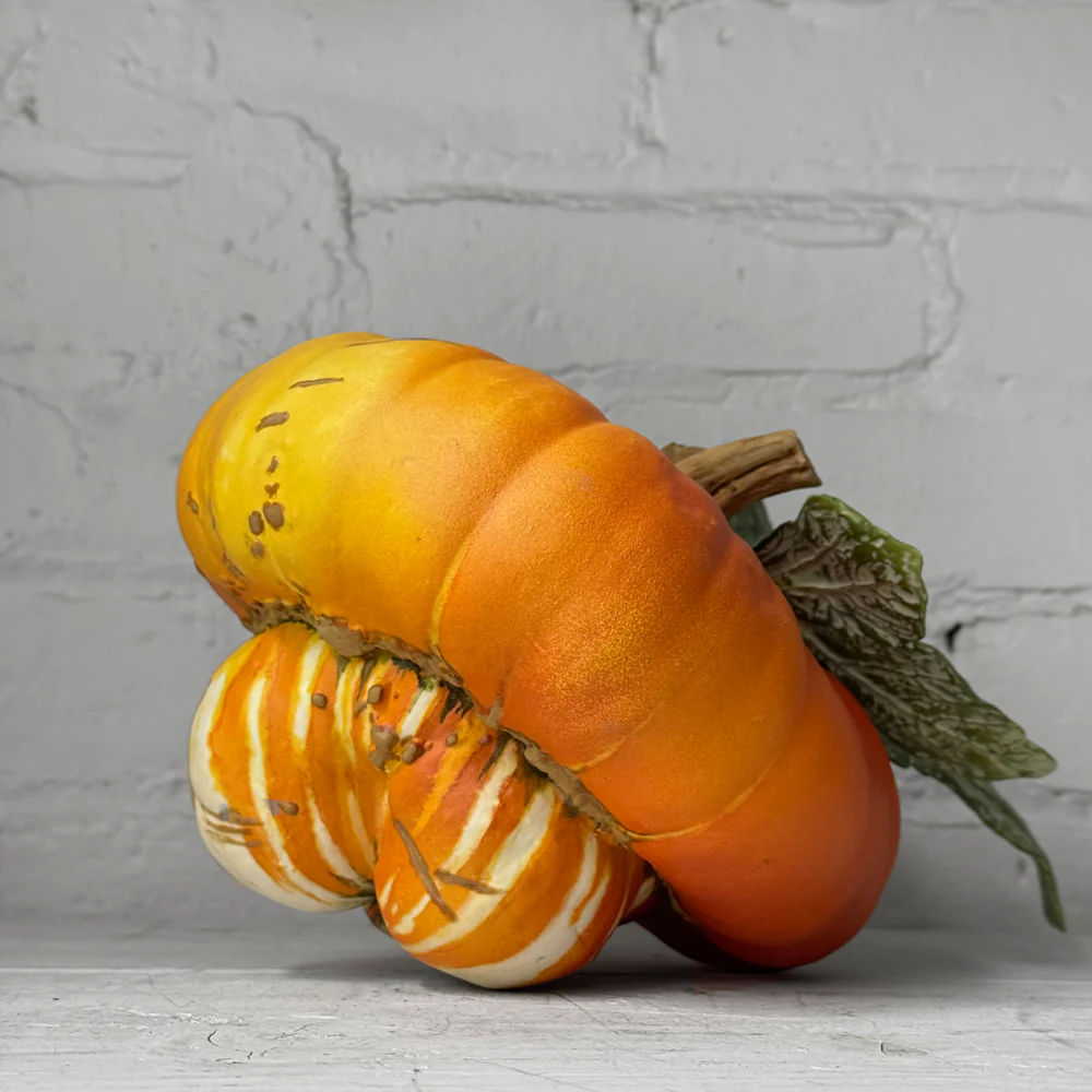 Porcelain Turban Squash with Leaf - Image 5