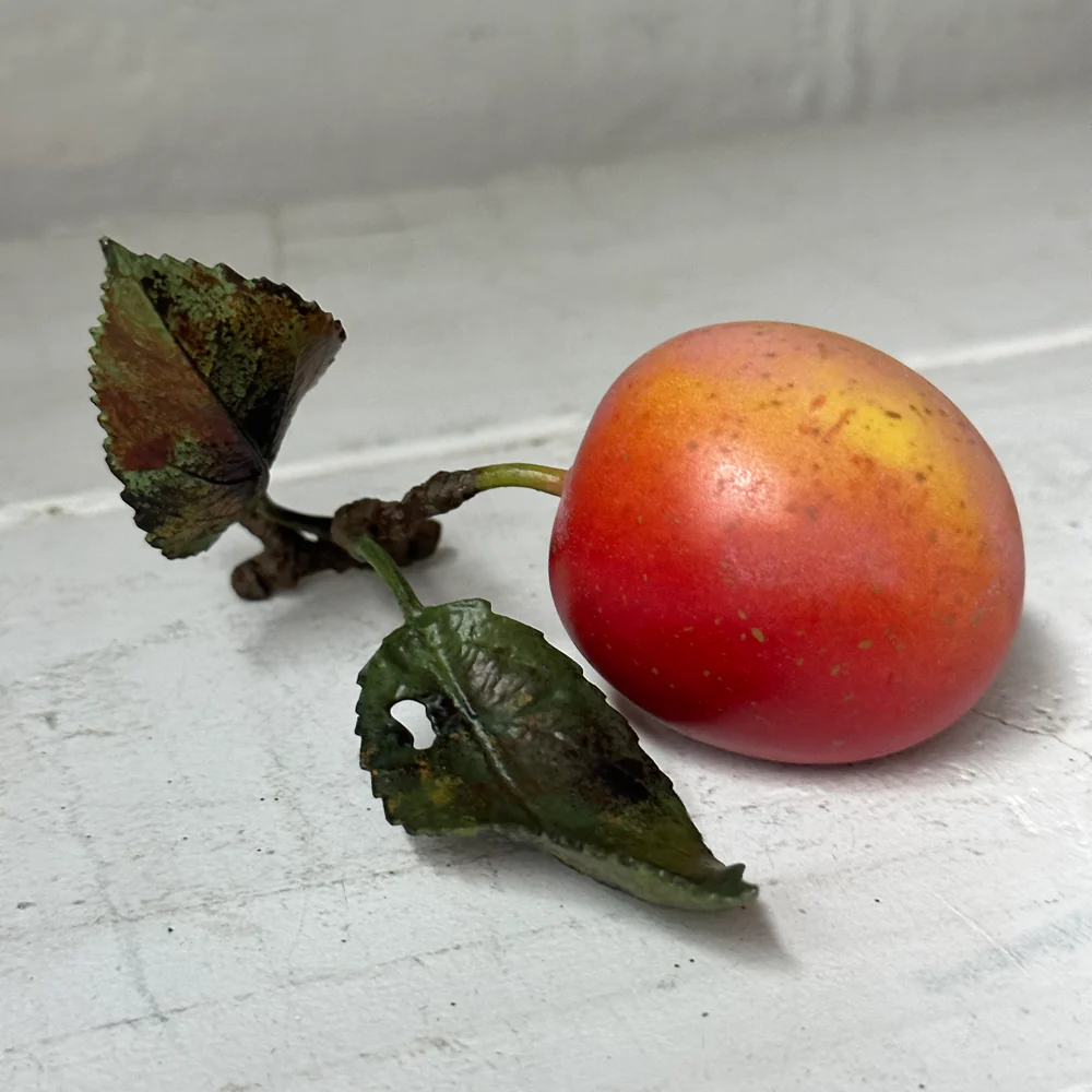 Porcelain Victoria Plum with Two Leaves - Image 3