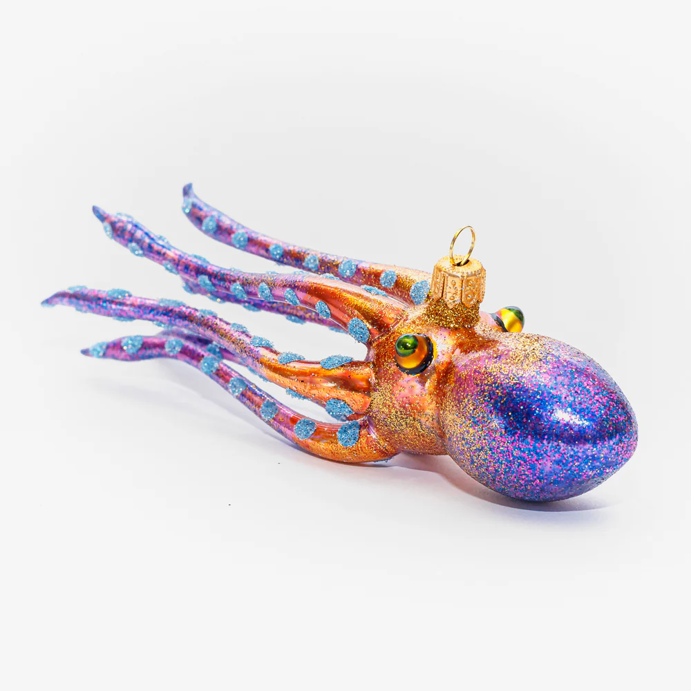 Purple & Brown Squid Ornament