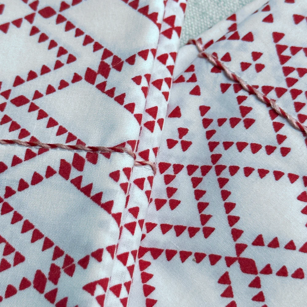 Rasa Block Printed Sheet Set in White Divali & Red - Image 3