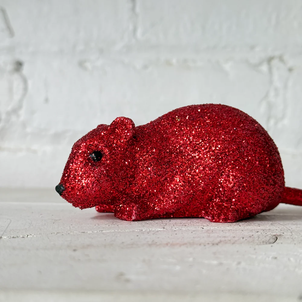 Red Glitter Mouse - Image 2