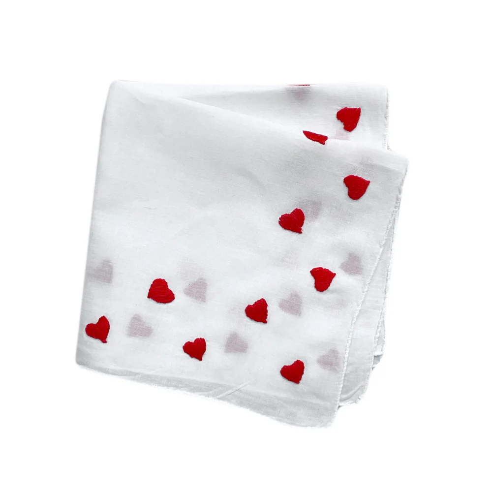 Embroidered Scarlette Valentine Handkerchief