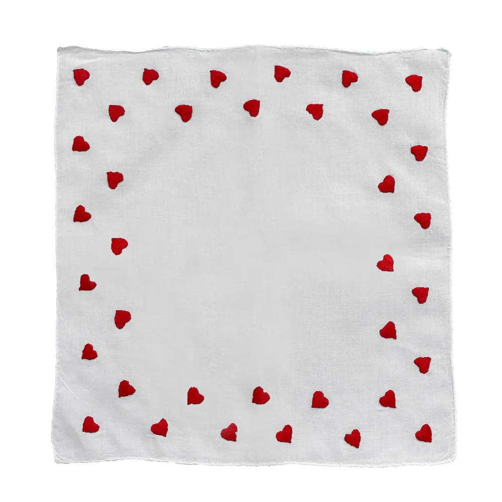 Embroidered Scarlette Valentine Handkerchief - Image 2