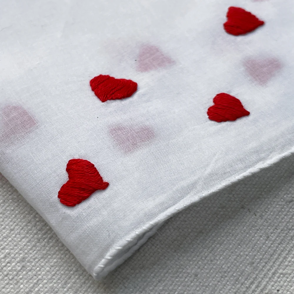 Embroidered Scarlette Valentine Handkerchief - Image 3