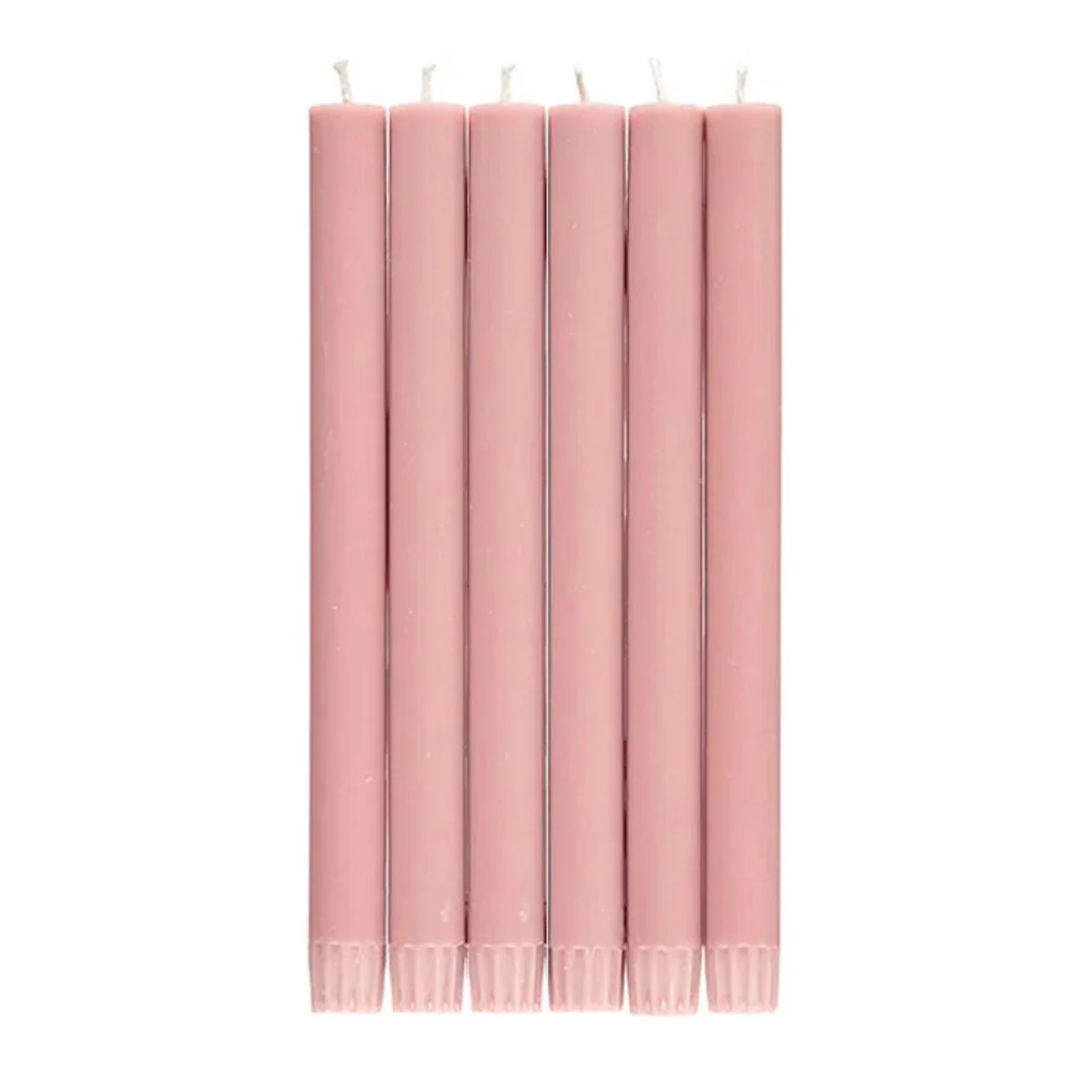 Set of 6 Candles in Old Rose