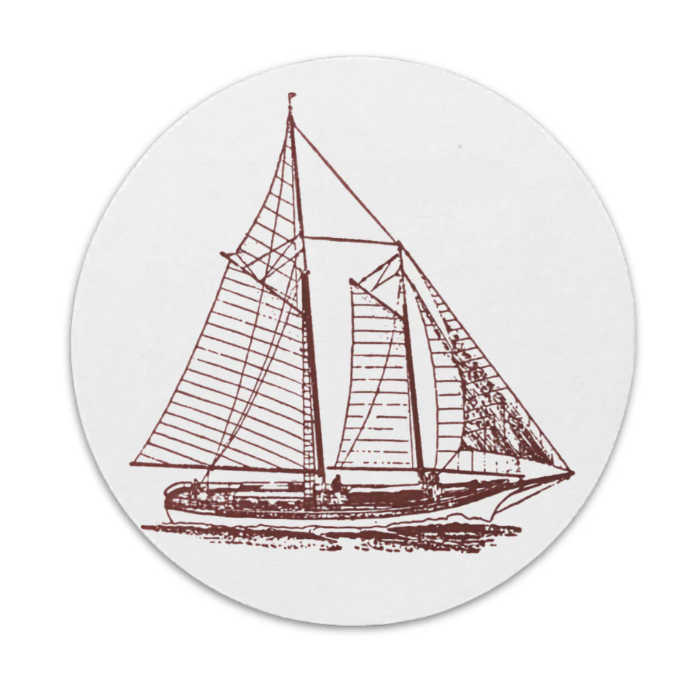 Set of 8 Letterpress Sailboat Coasters
