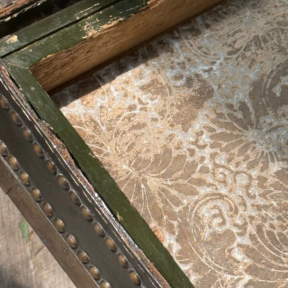 19th-century China Trade Leather Camphor Chest with Paper Lining (# 3) - Image 6