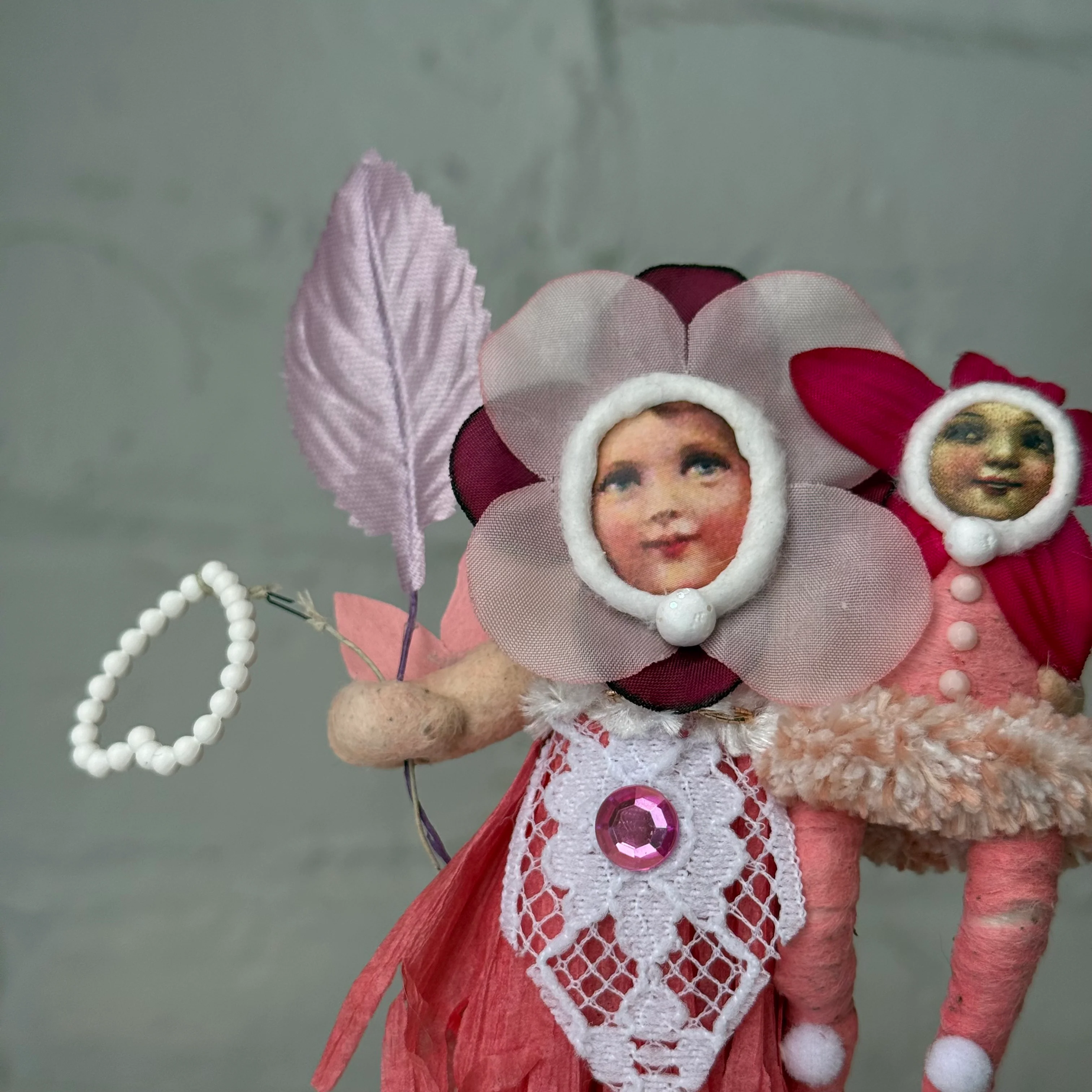 Spun Cotton Valentine's Day Flower Mom and Child #7 - Image 2