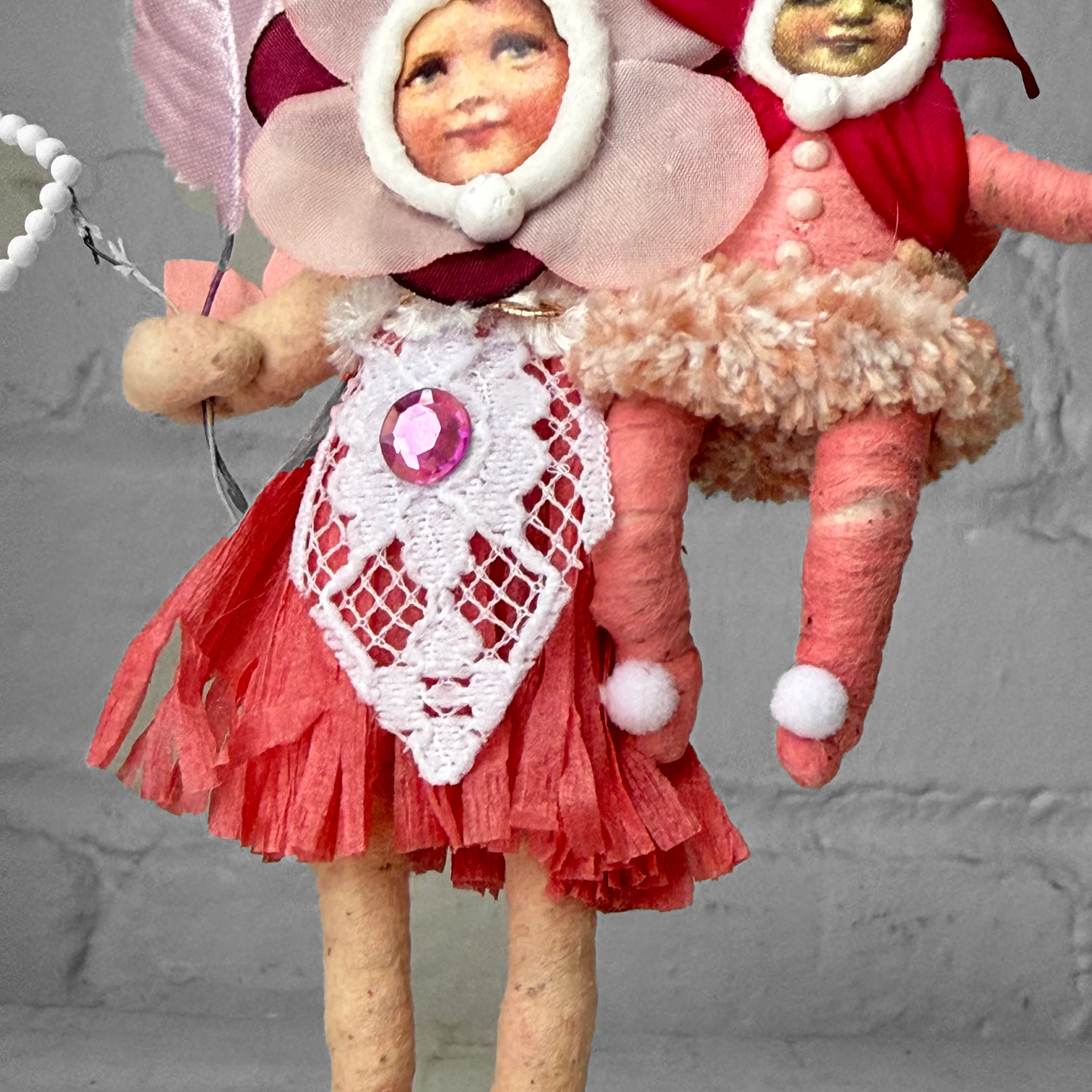 Spun Cotton Valentine's Day Flower Mom and Child #7 - Image 4
