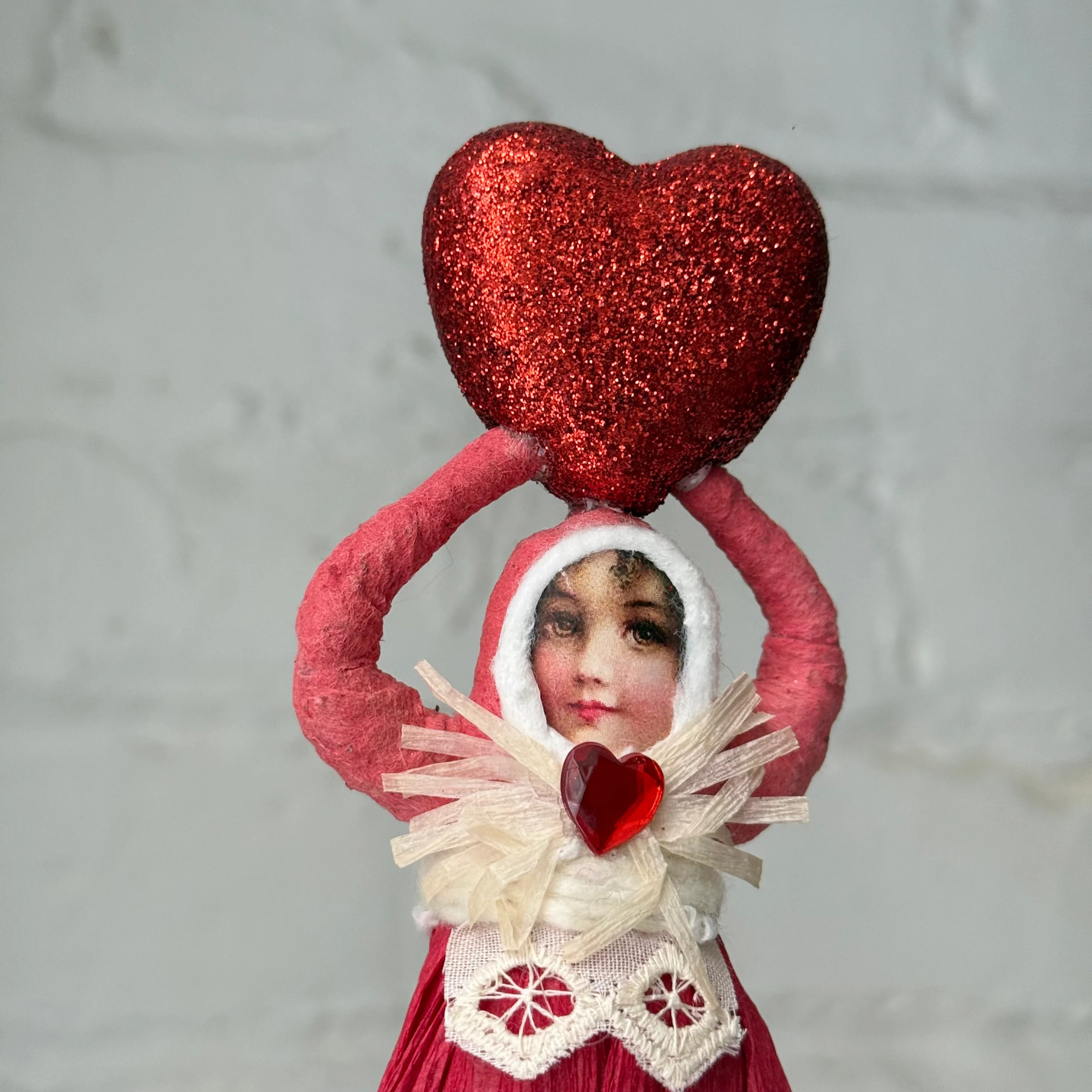 Spun Cotton Valentine's Day Girl with Heart #4 - Image 2