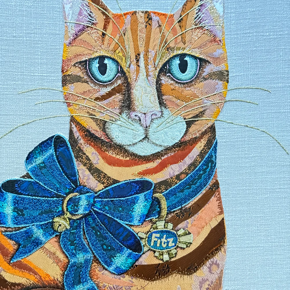 “Stella & Fitz” Pair of Embroidered Cats by Zara Merrick - Image 13