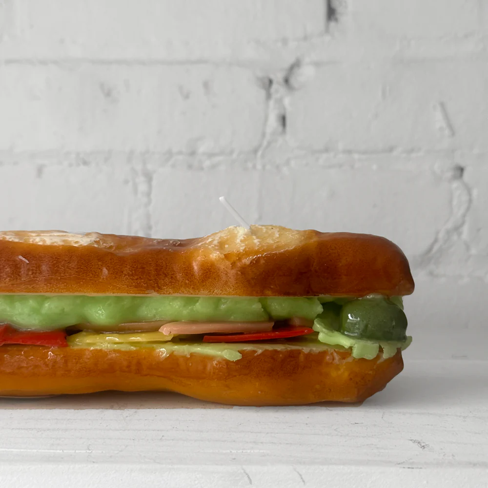 Stuffed Baguette Sandwich Candle - Image 3