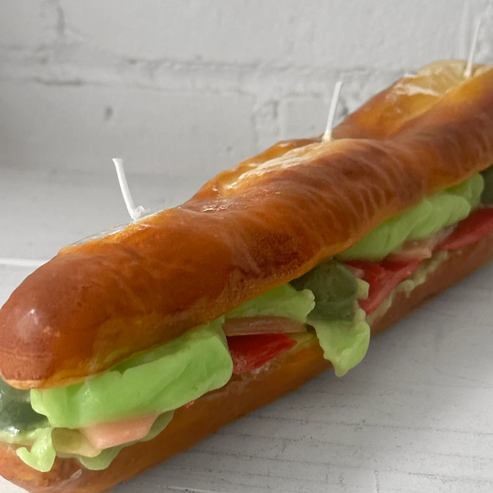 Stuffed Baguette Sandwich Candle - Image 5
