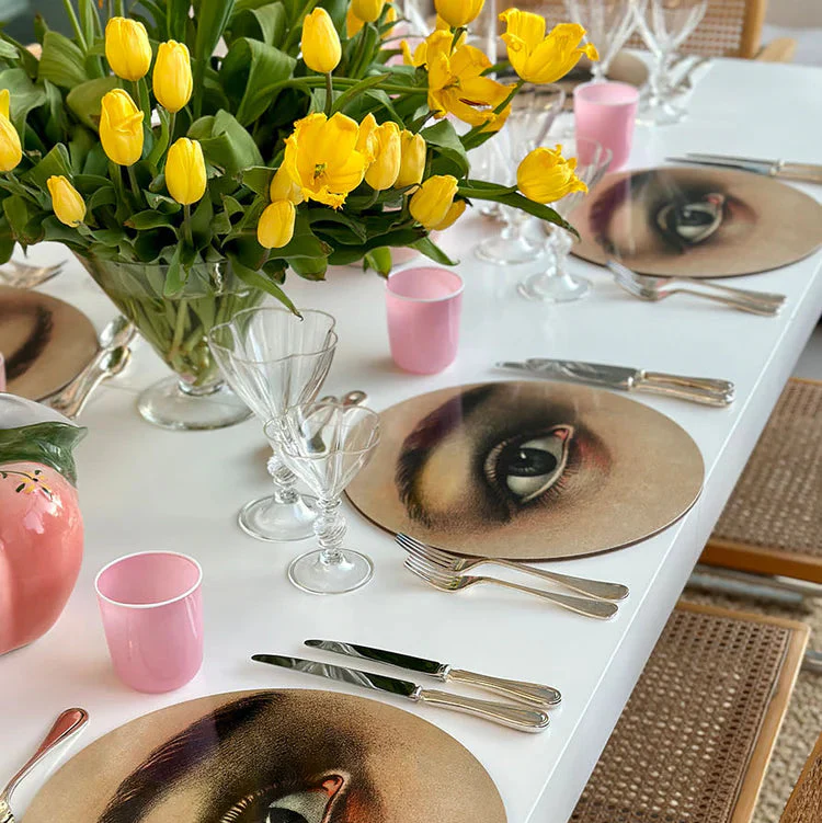 Summerill & Bishop x John Derian 'Eye' Round Cork-Backed Placemat - Image 4