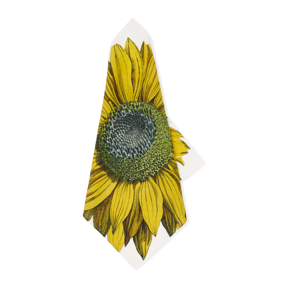 Summerill & Bishop x John Derian "Sunflower" Linen Napkin Set of 6 - Image 2