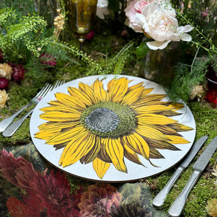 Summerill & Bishop x John Derian 'Sunflower' Round Cork-Backed Placemat - Image 3