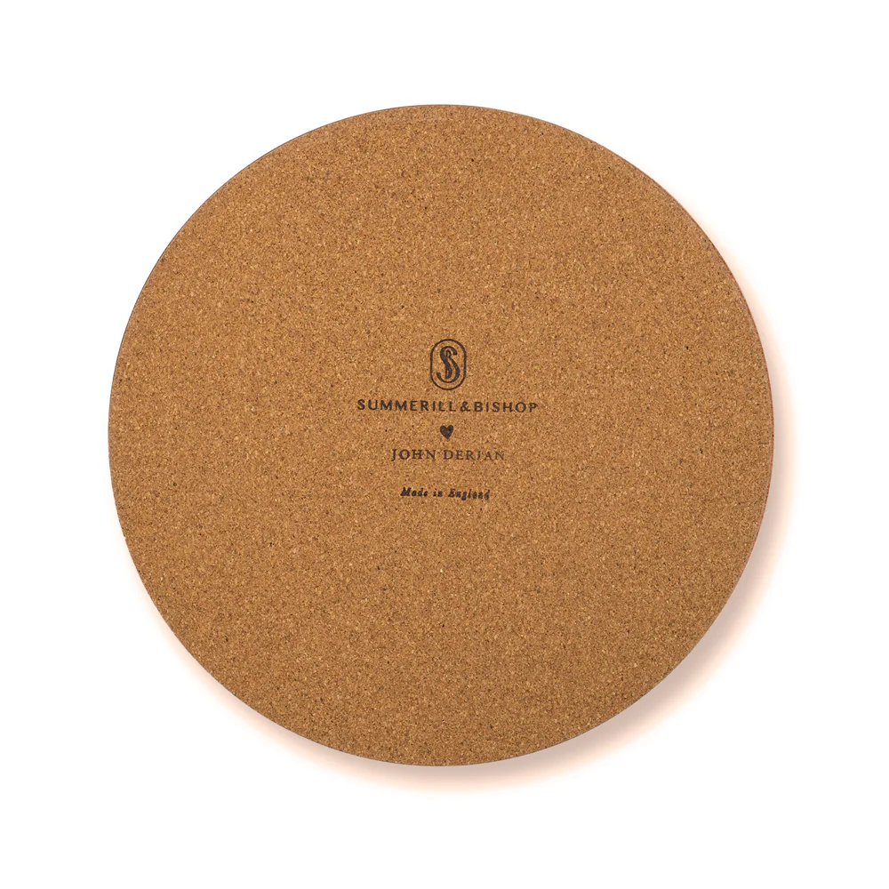 Summerill & Bishop x John Derian 'Wildflower' Round Cork-Backed Placemat in White - Image 2