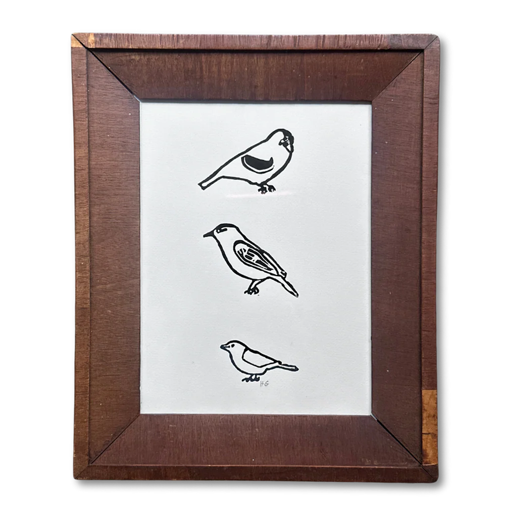 "Three Birds" in a Vintage Frame
