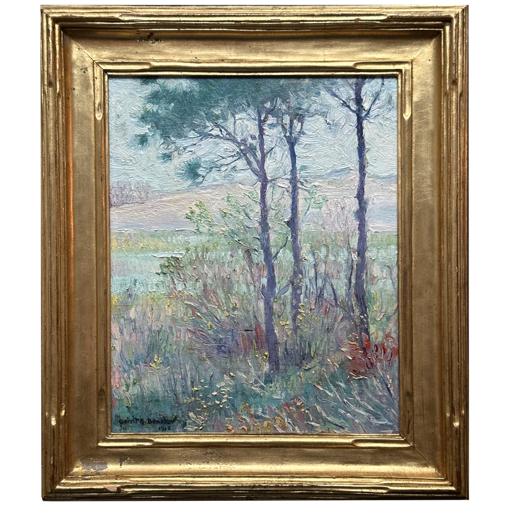 "Trees & Dune" Early 20th-Century Oil on Canvas Landscape by Gerrit Beneker