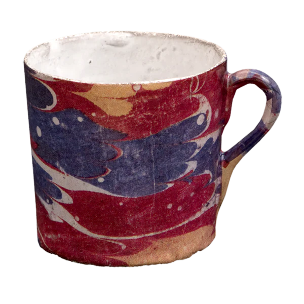 Red Blue & Yellow Marble Mug