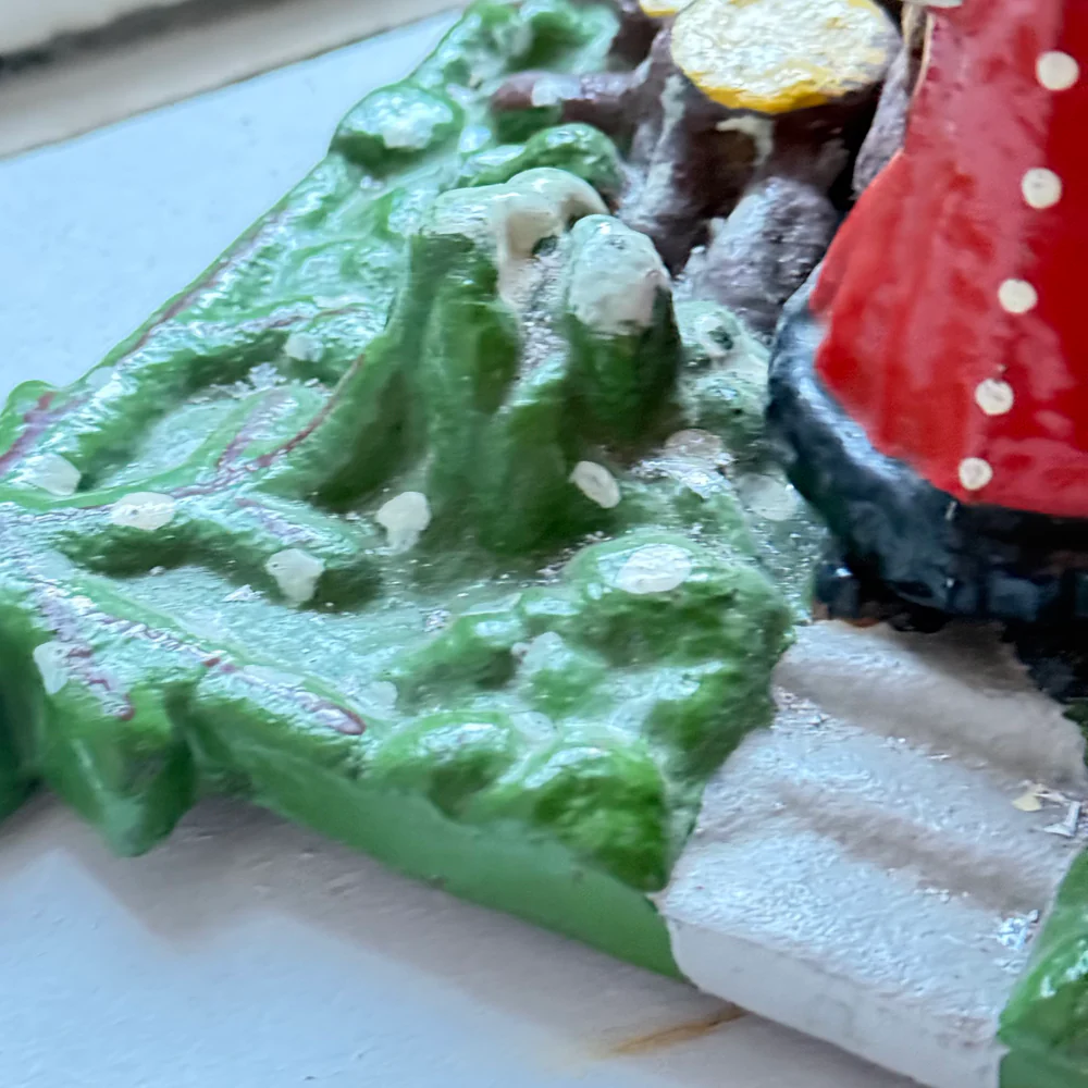 Vintage Cast Iron Tree Stand with Santa Claus - Image 5