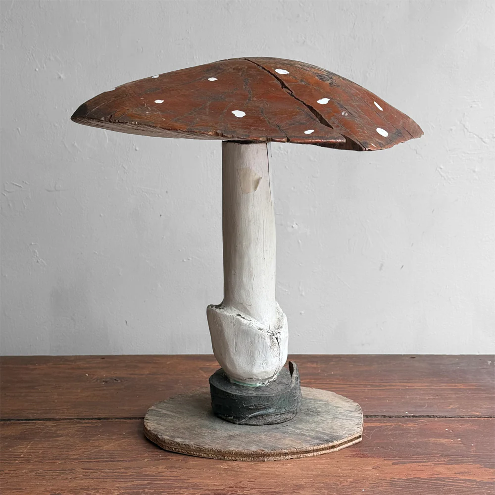 Vintage French Wooden Mushroom - Image 2
