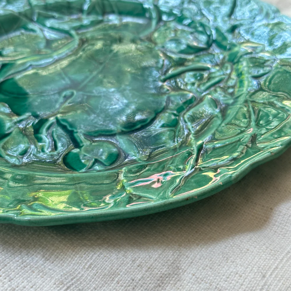 Vintage Majolica Leaf Plate (M03) - Image 3