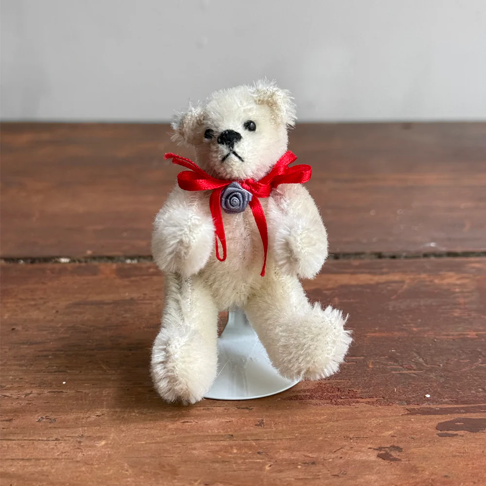 Vintage Miniature Teddy Bear on Stand - Image 2