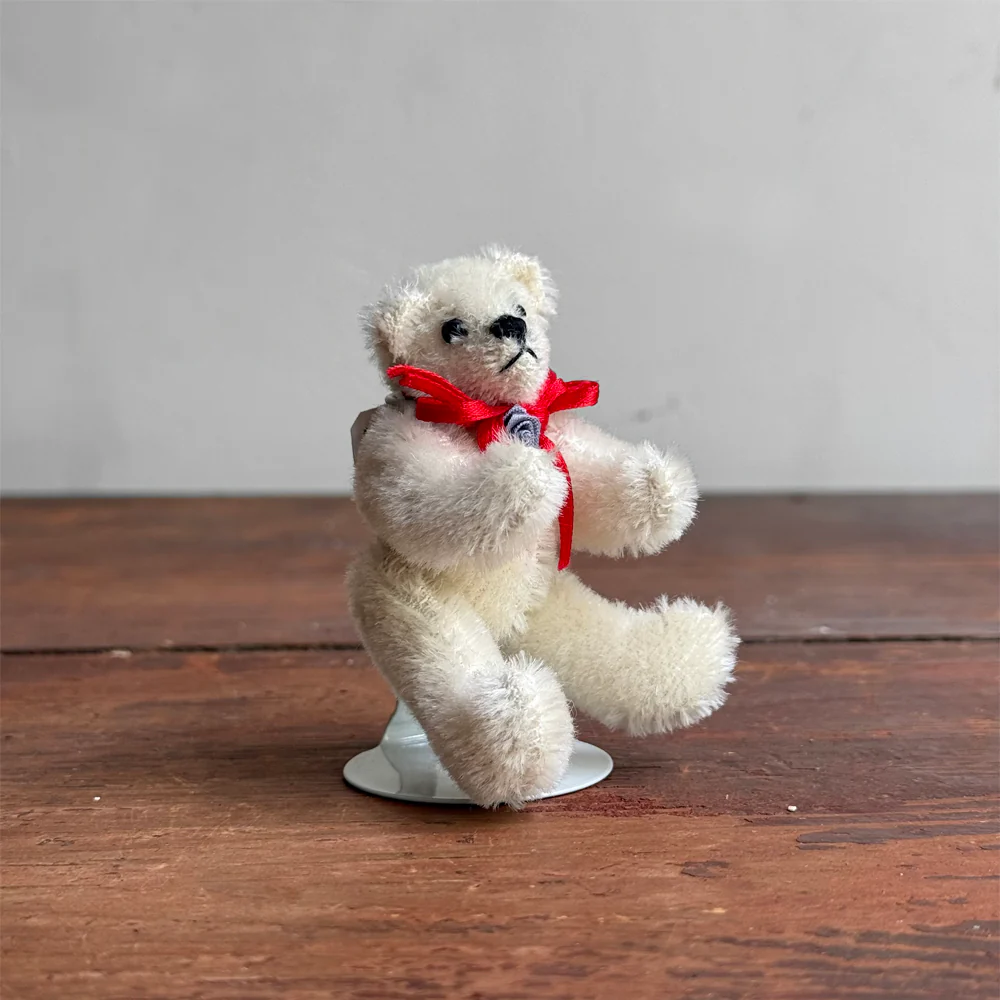 Vintage Miniature Teddy Bear on Stand - Image 3