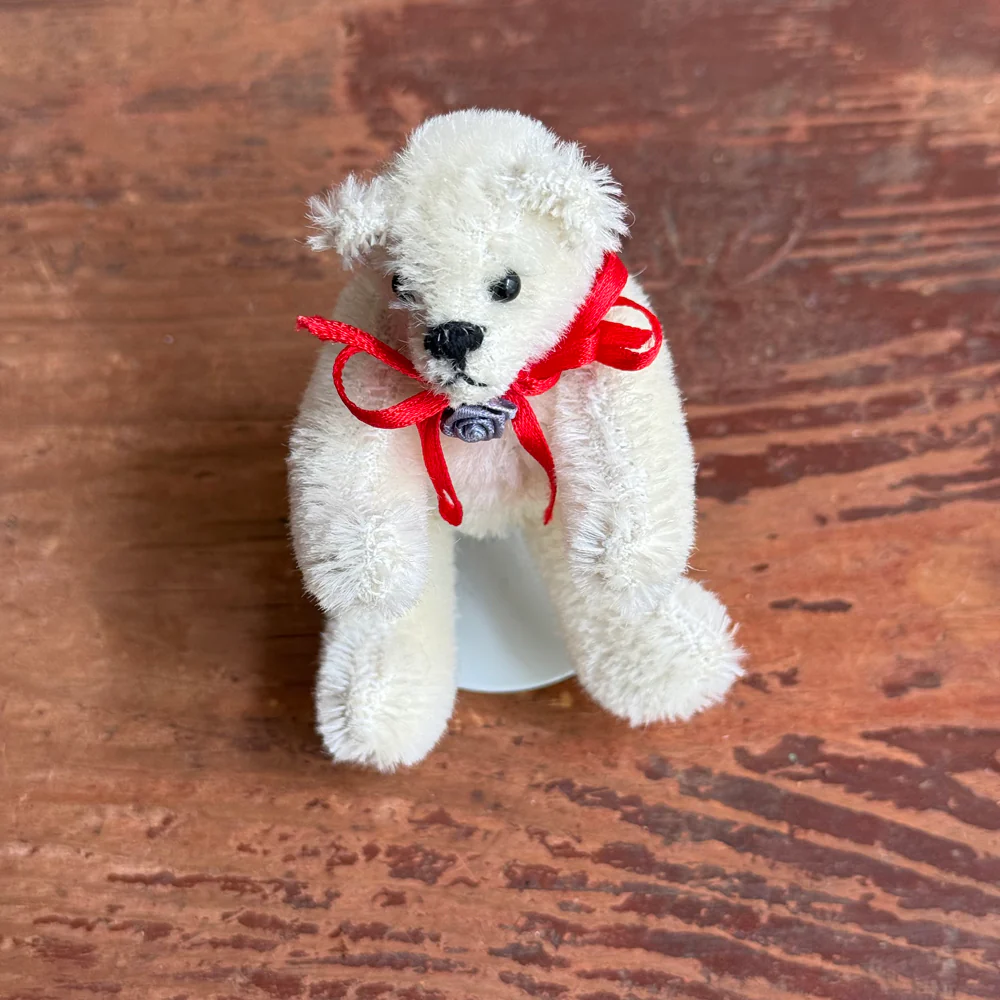 Vintage Miniature Teddy Bear on Stand - Image 5