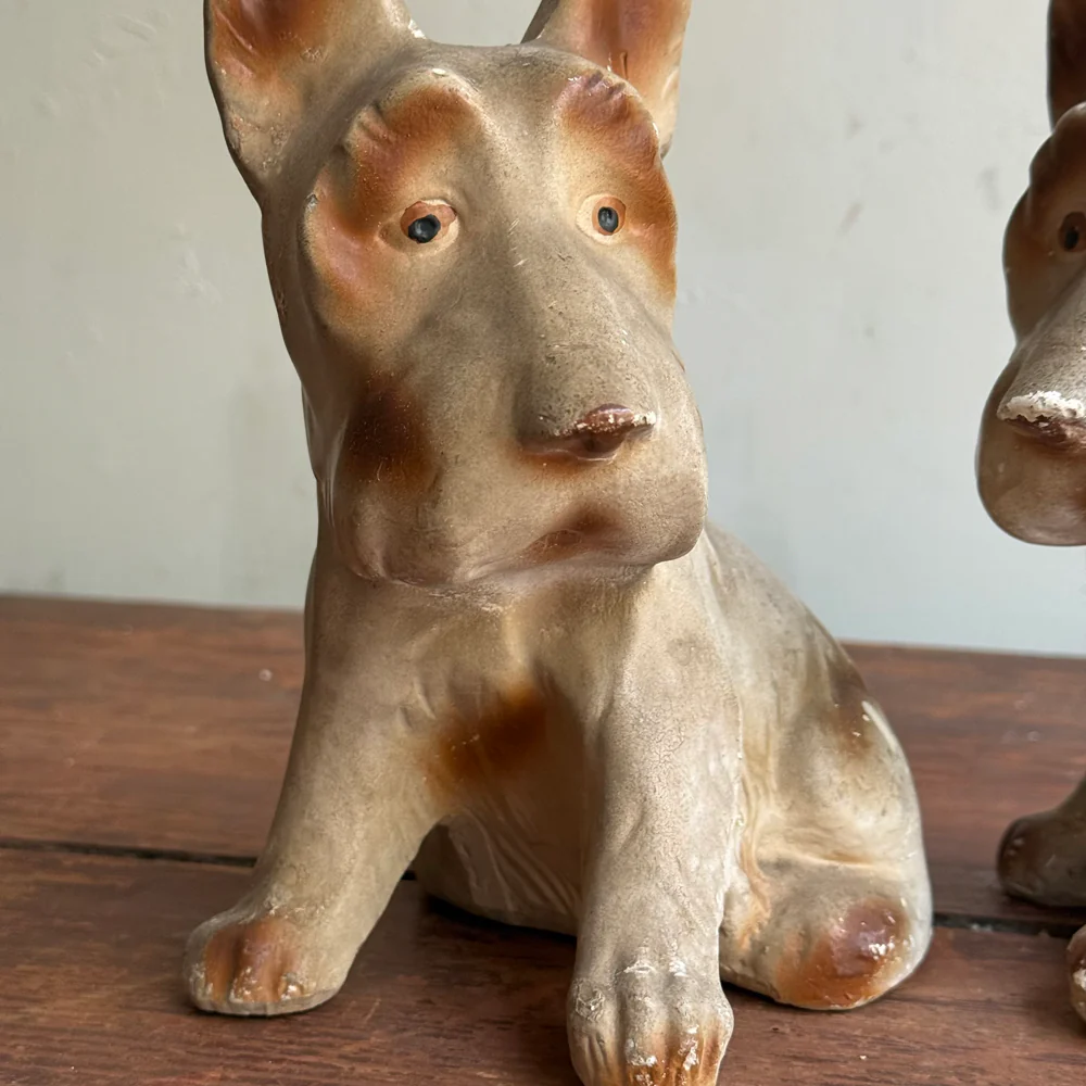 Vintage Pair of Chalkware Scottish Terrier Figurines - Image 2