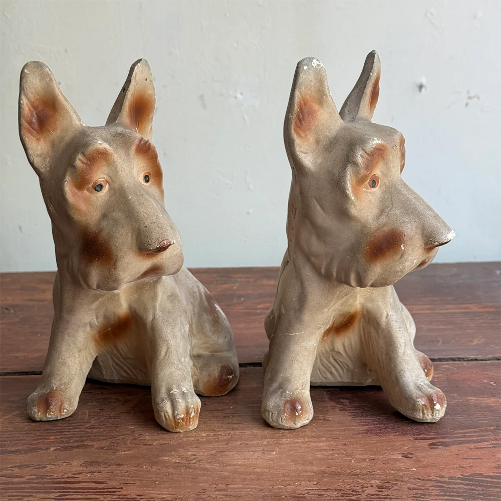 Vintage Pair of Chalkware Scottish Terrier Figurines - Image 3