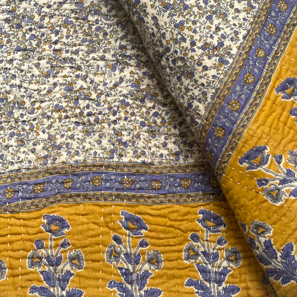 Vintage Sari Double Bedcover (#602) - Image 5
