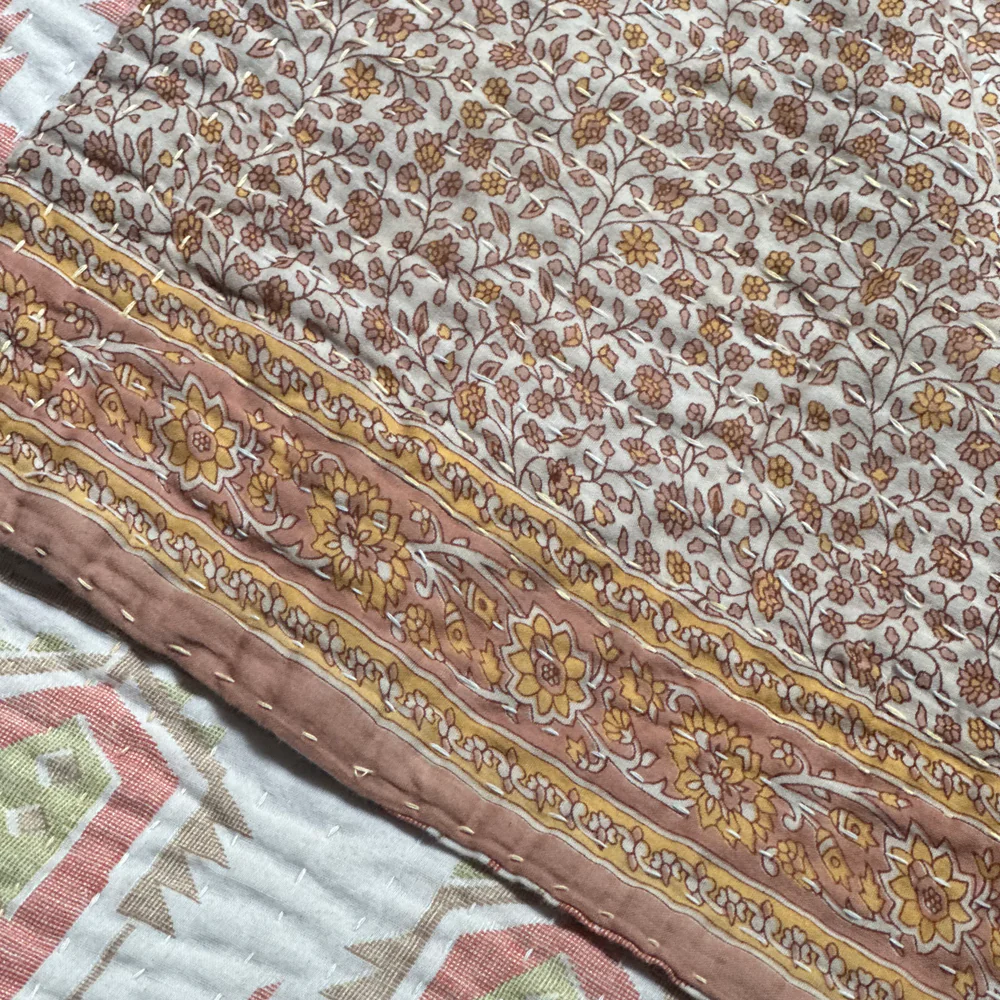 Vintage Sari Double Bedcover (#603) - Image 2