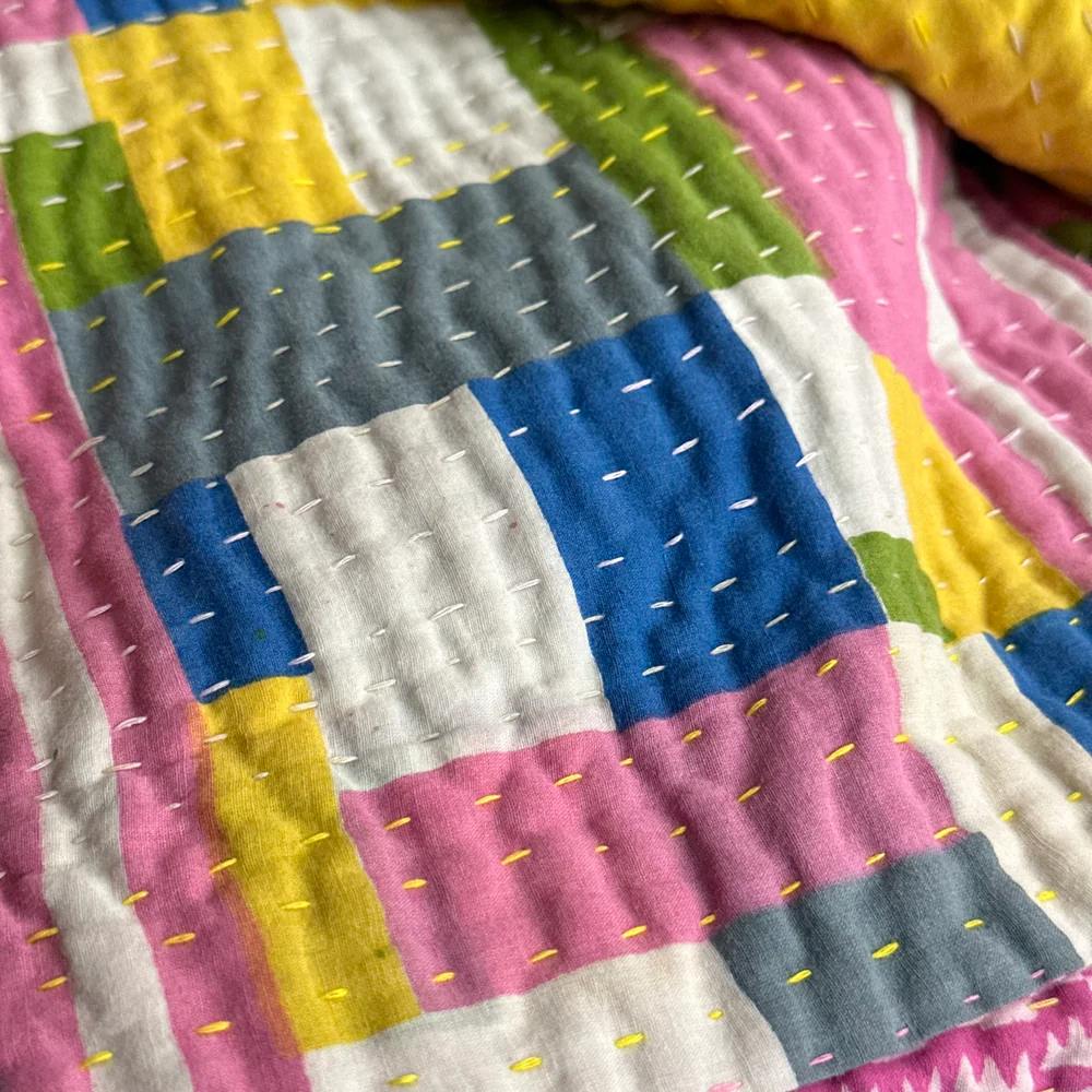 Vintage Sari Double Bedcover (#604) - Image 5