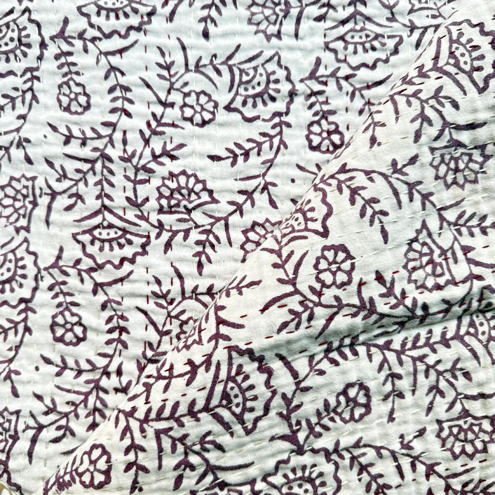 Vintage Sari Double Bedcover (JFDB-03) - Image 2