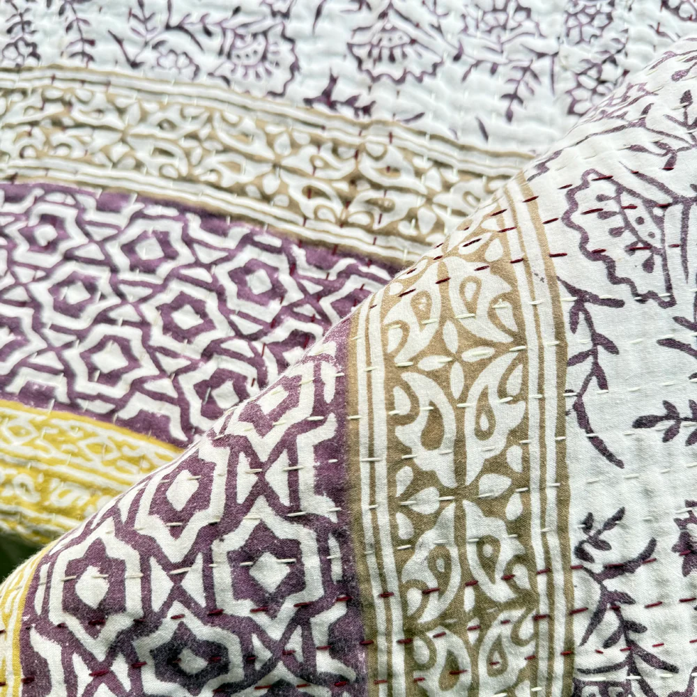 Vintage Sari Double Bedcover (JFDB-03) - Image 3