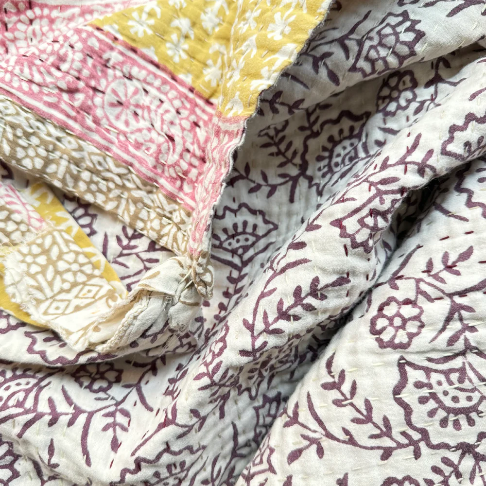 Vintage Sari Double Bedcover (JFDB-03) - Image 6