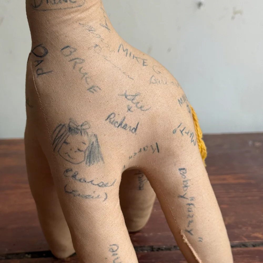 Vintage Stuffed "Autograph" Giraffe - Image 7