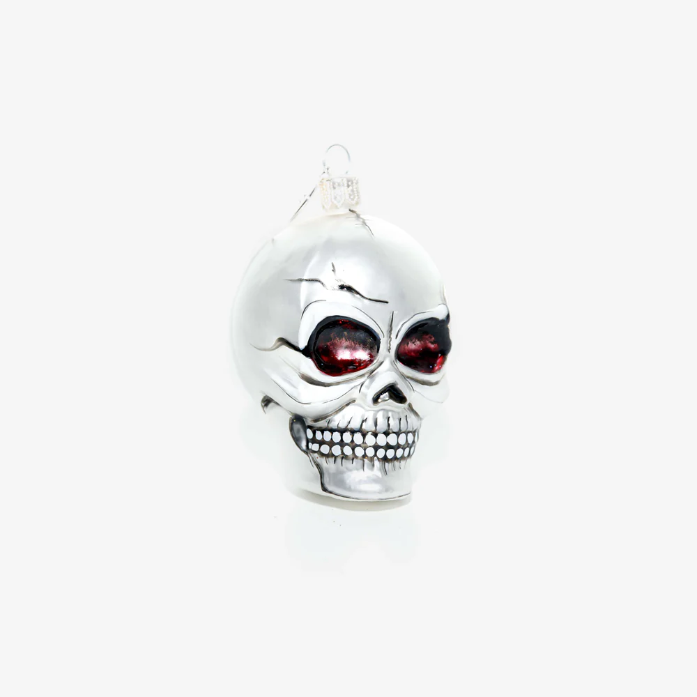 Skull with Red Eyes Ornament